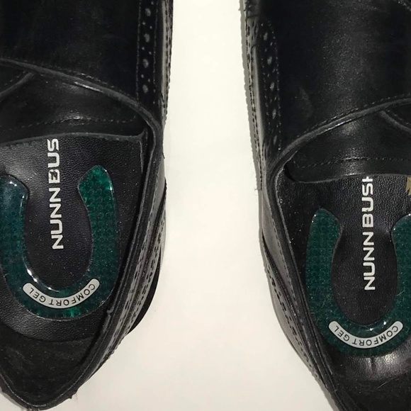 Nunn Bush Black Loafers Cross Buckle Cap Toe Sz10W - Picture 4 of 8